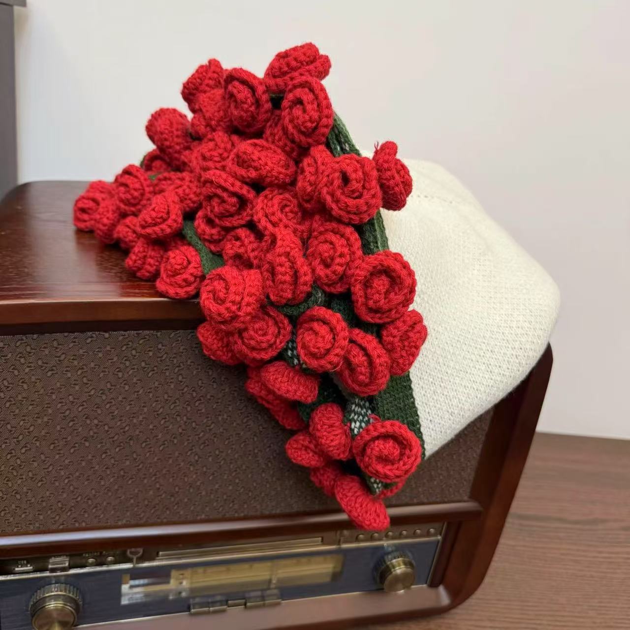 Handmade Crochet Rose Bouquet Blanket (Finished Product)