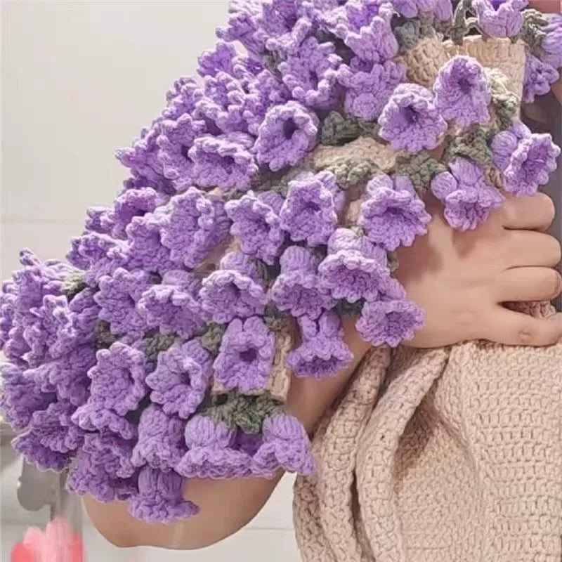 Handmade Crochet Lily of the Valley Bouquet Blanket (Finished Product)