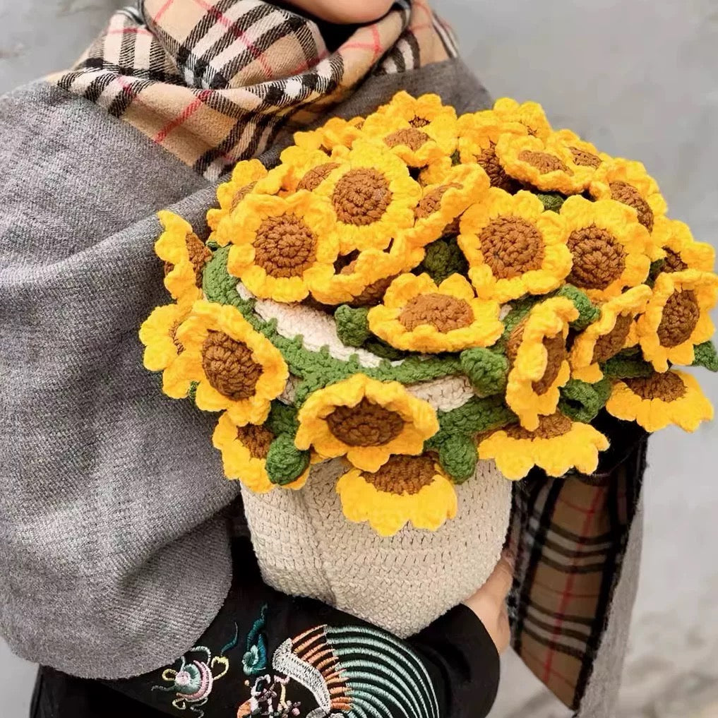 Handmade Crochet Flower Bouquet Blanket (Finished Product)