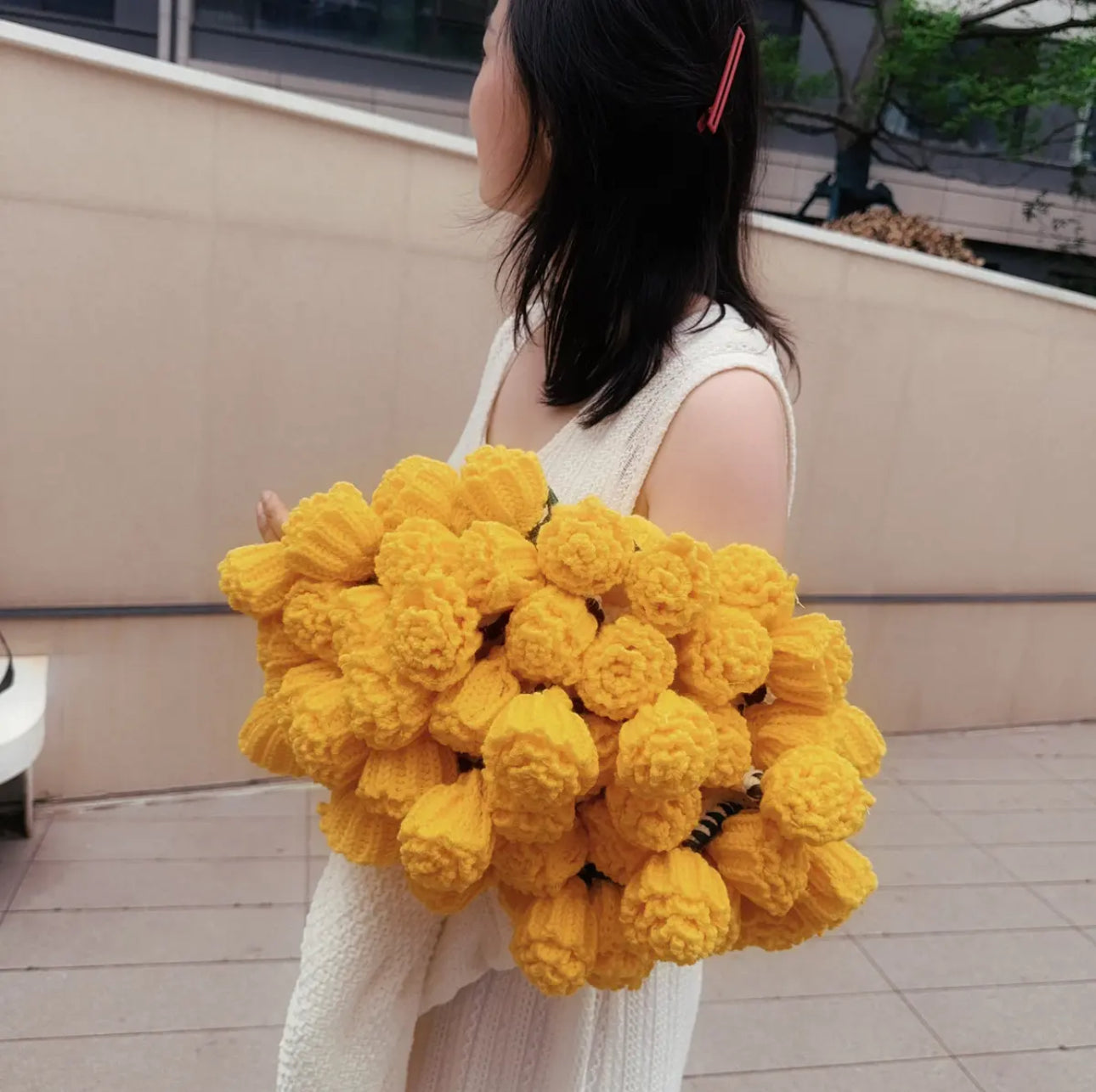 Handmade Crochet Flower Bouquet Blanket (Finished Product)