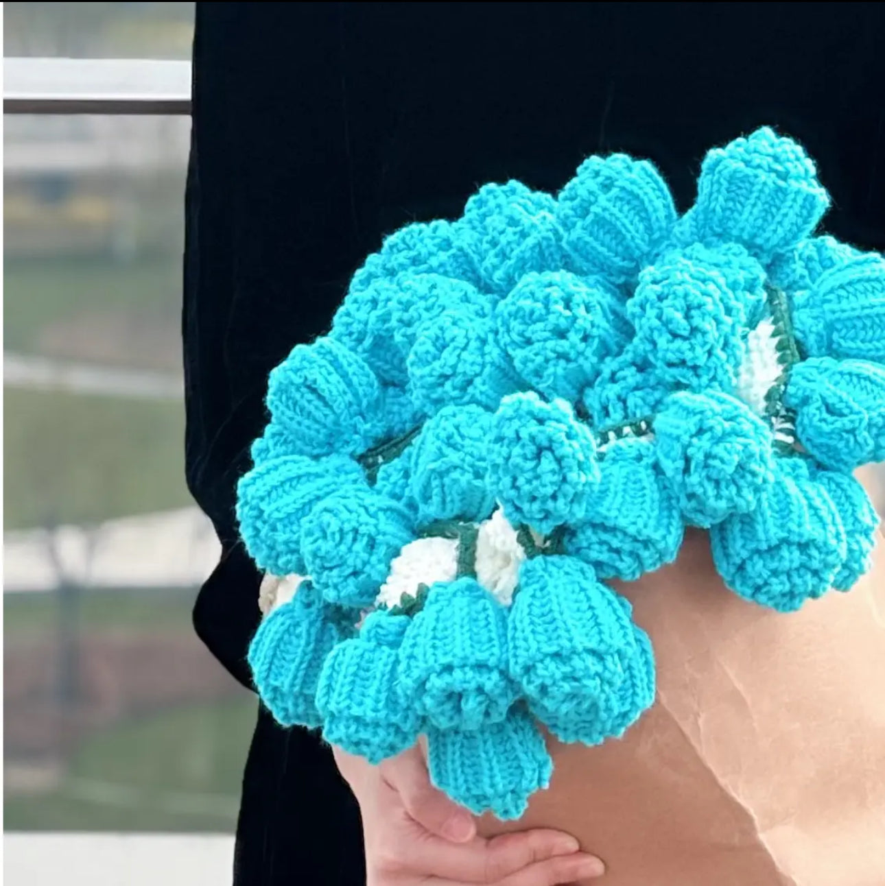 Handmade Crochet Flower Bouquet Blanket (Finished Product)