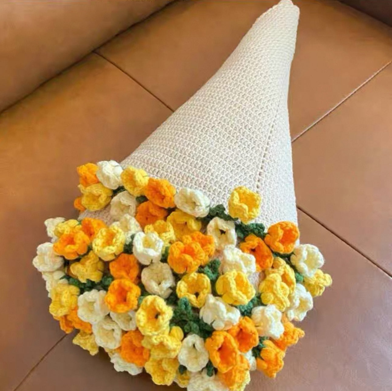 Handmade Crochet Flower Bouquet Blanket (Finished Product)