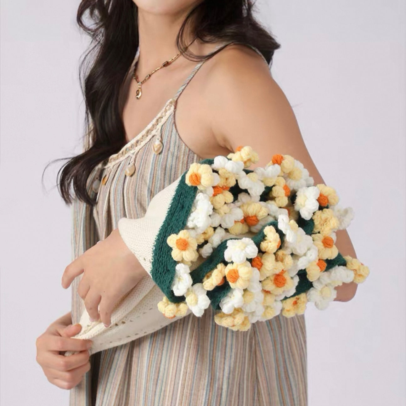 Handmade Crochet Flower Bouquet Blanket (Finished Product)