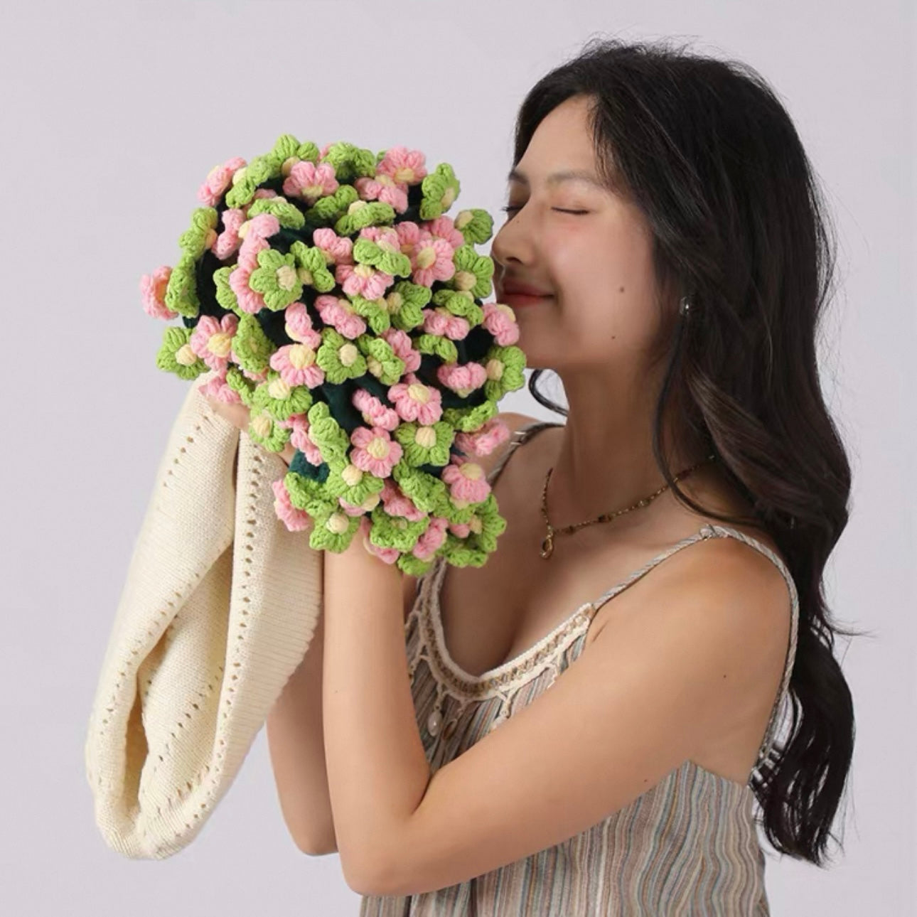 Handmade Crochet Flower Bouquet Blanket (Finished Product)