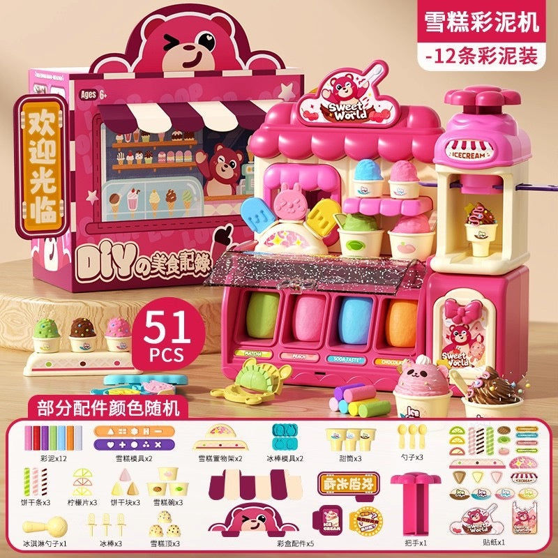 DIY Ice Cream Modeling Clay Shop for Kids 70 PCS