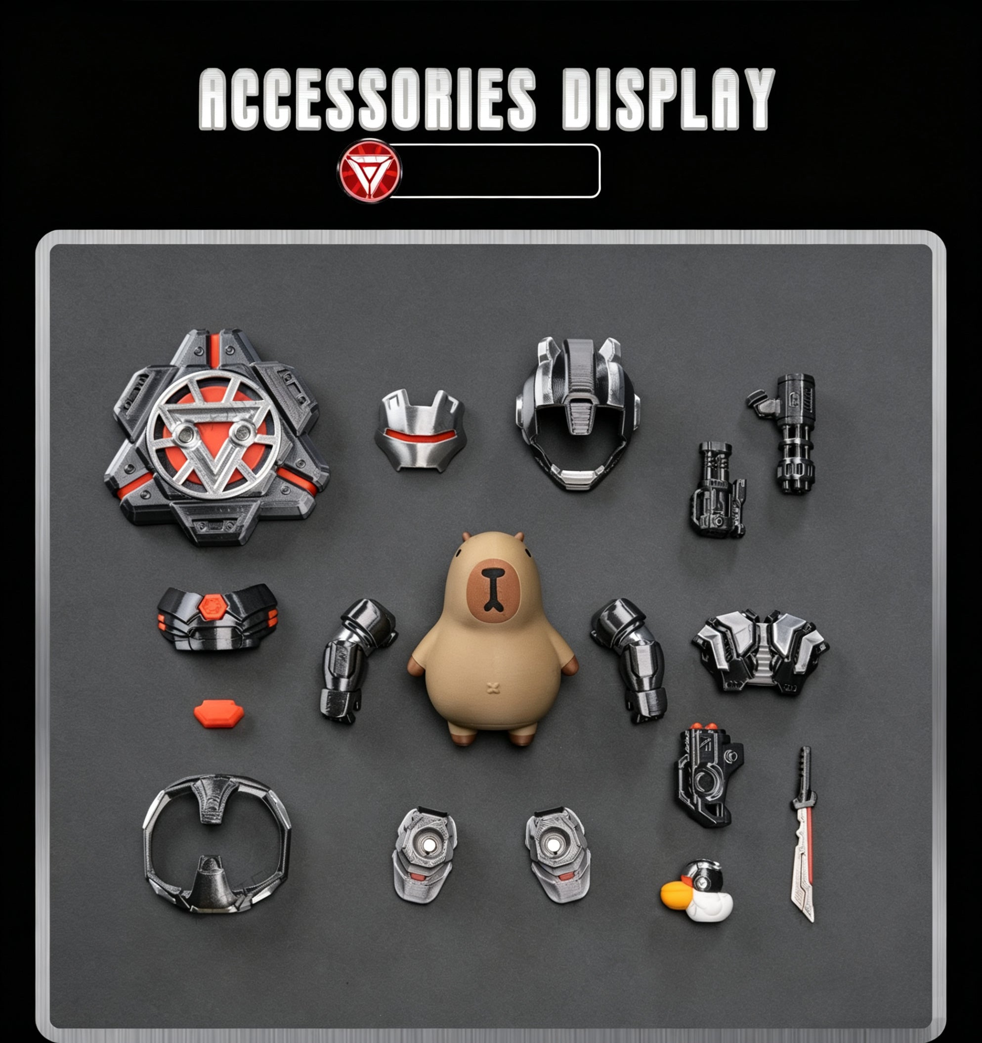 Capy War Machine Magnetic Equipment Toy Set Ironbara Desktop Collectible Toy