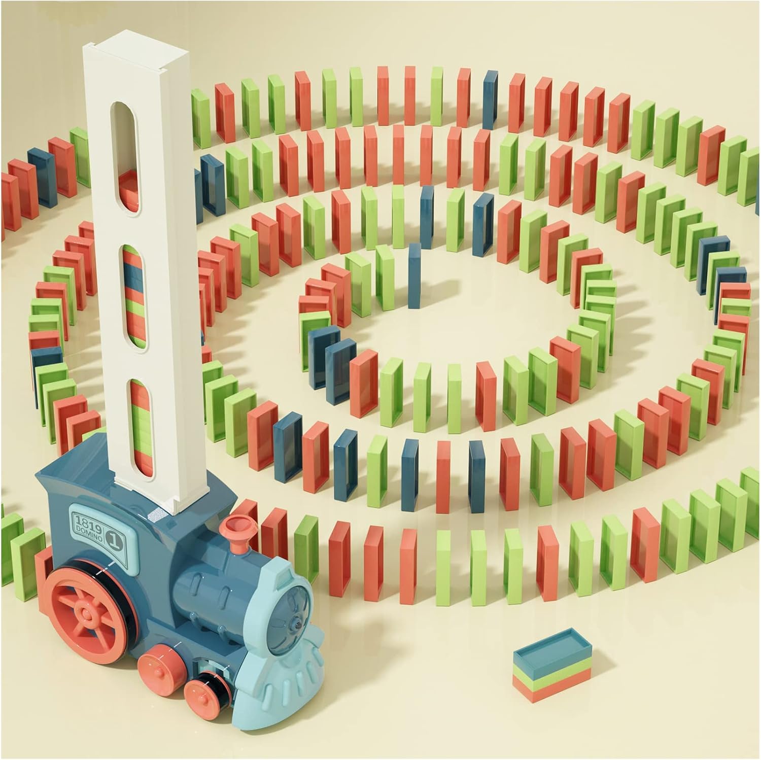 Domino Train Toys Automatic Dominoes Building Train Set