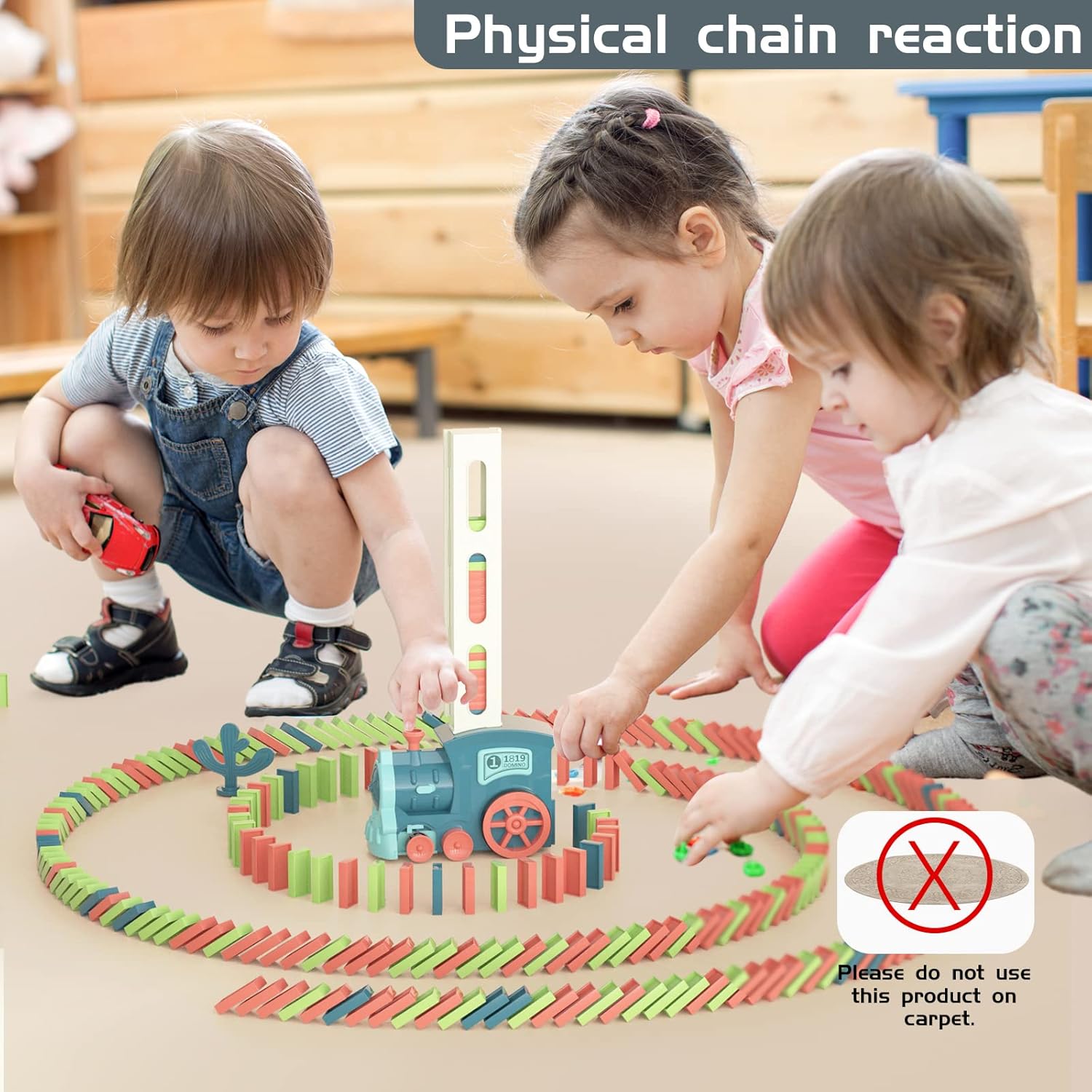 Domino Train Toys Automatic Dominoes Building Train Set
