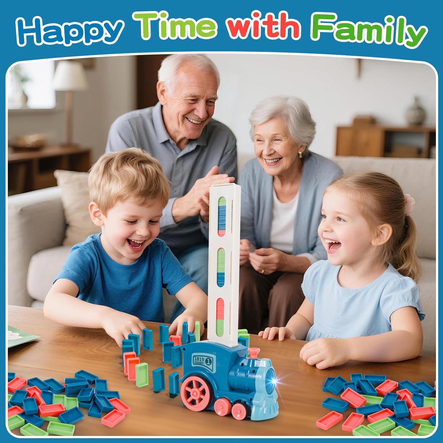 Domino Train Toys Automatic Dominoes Building Train Set