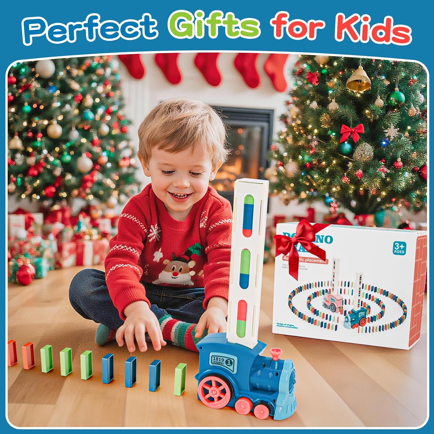 Domino Train Toys Automatic Dominoes Building Train Set