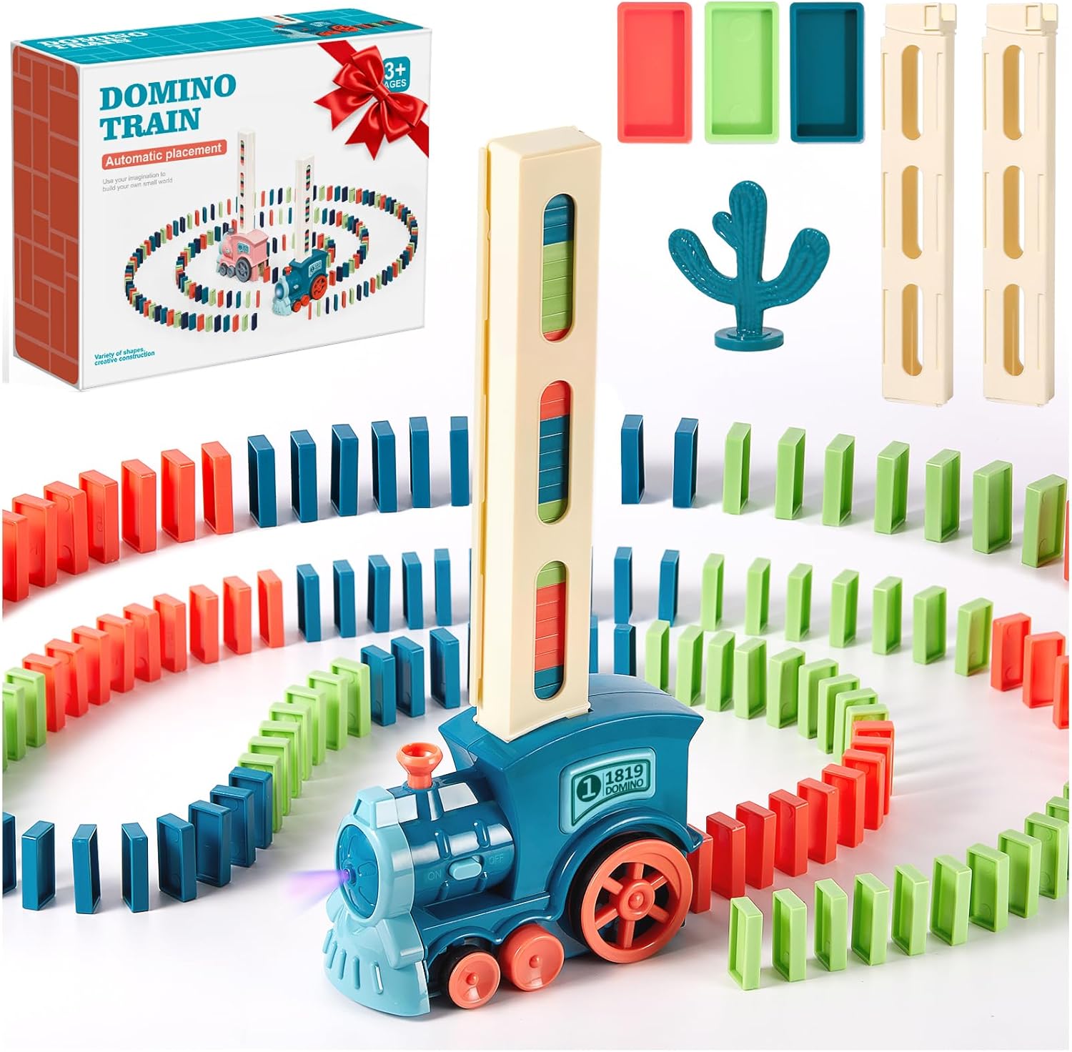 Domino Train Toys Automatic Dominoes Building Train Set