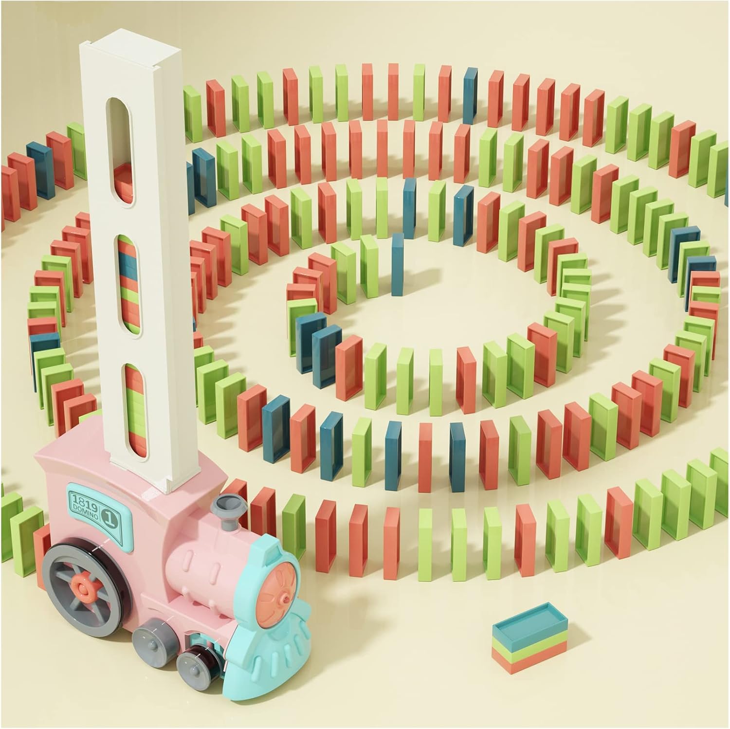 Domino Train Toys Automatic Dominoes Building Train Set