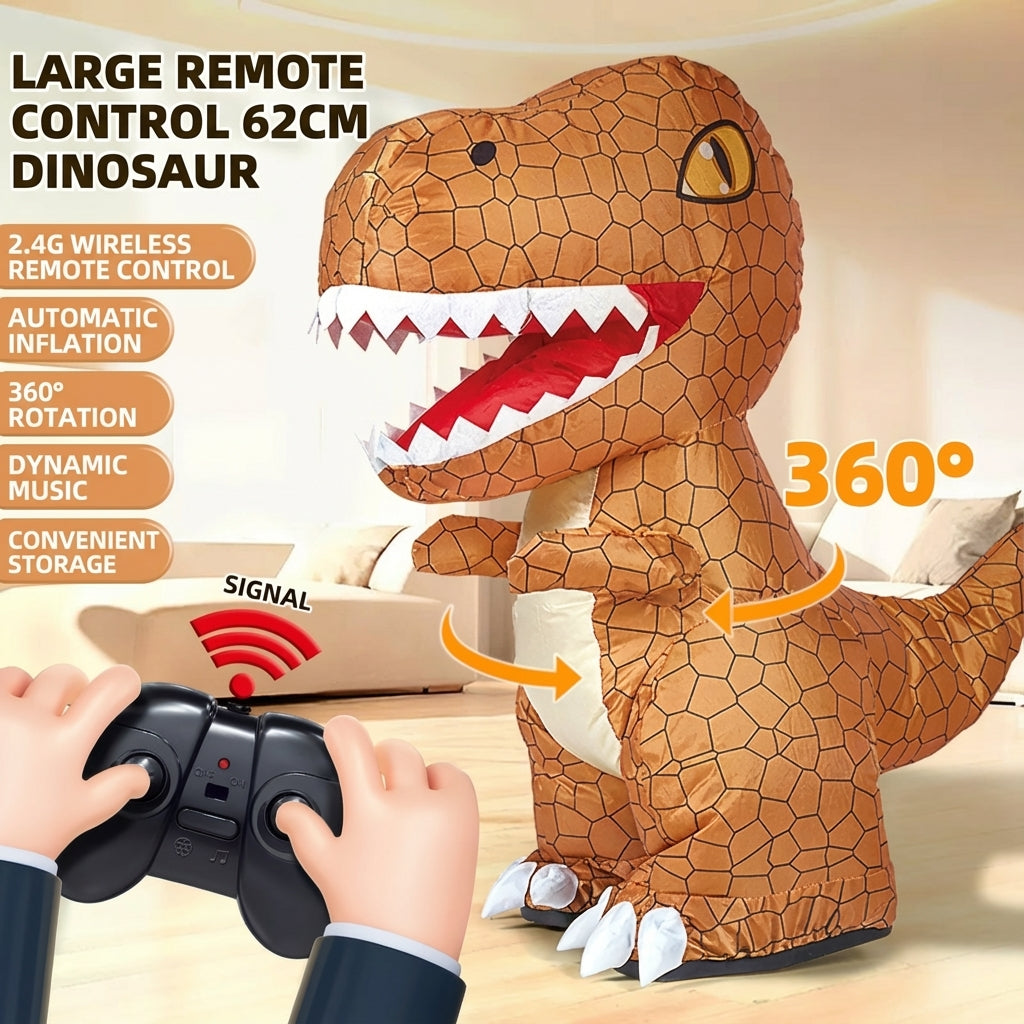 Remote Control Inflatable T-Rex Toy with Music & One-Touch Inflation