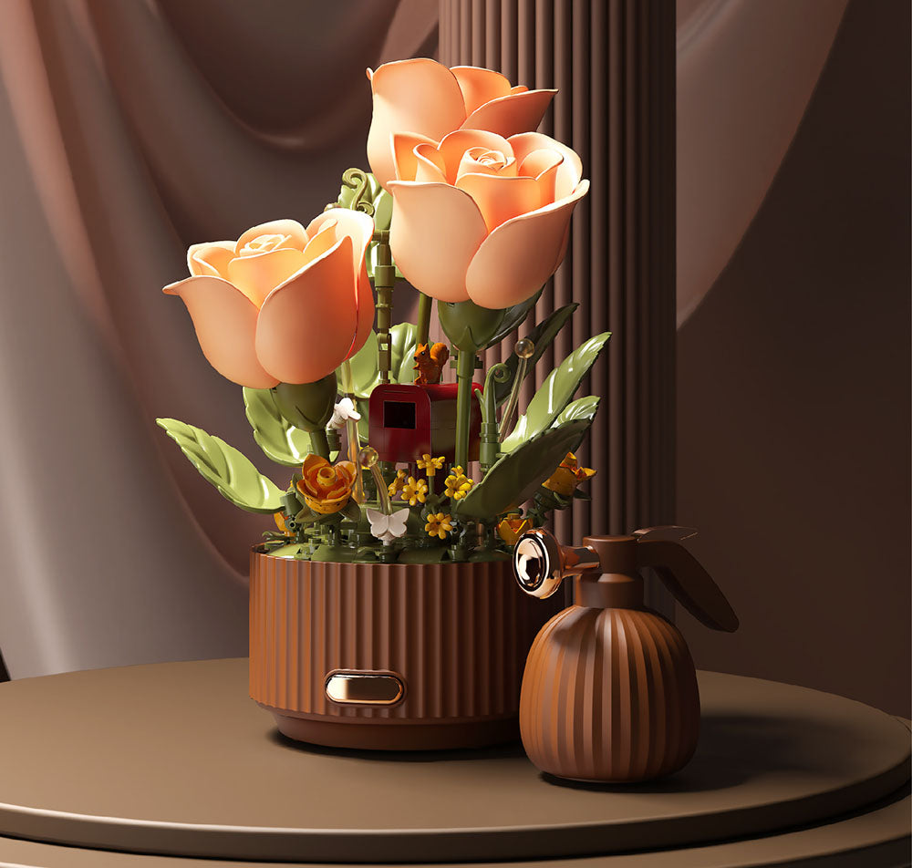 Magic Blooming Flower Building Block Motion Flower Bouquet Building Blocks