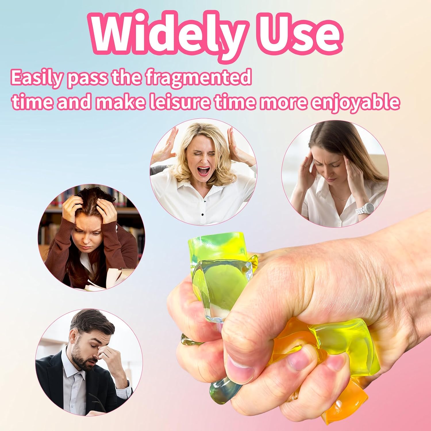 24 PCS Ice Cube Stress Balls Satisfying Squeeze Fidget Toys