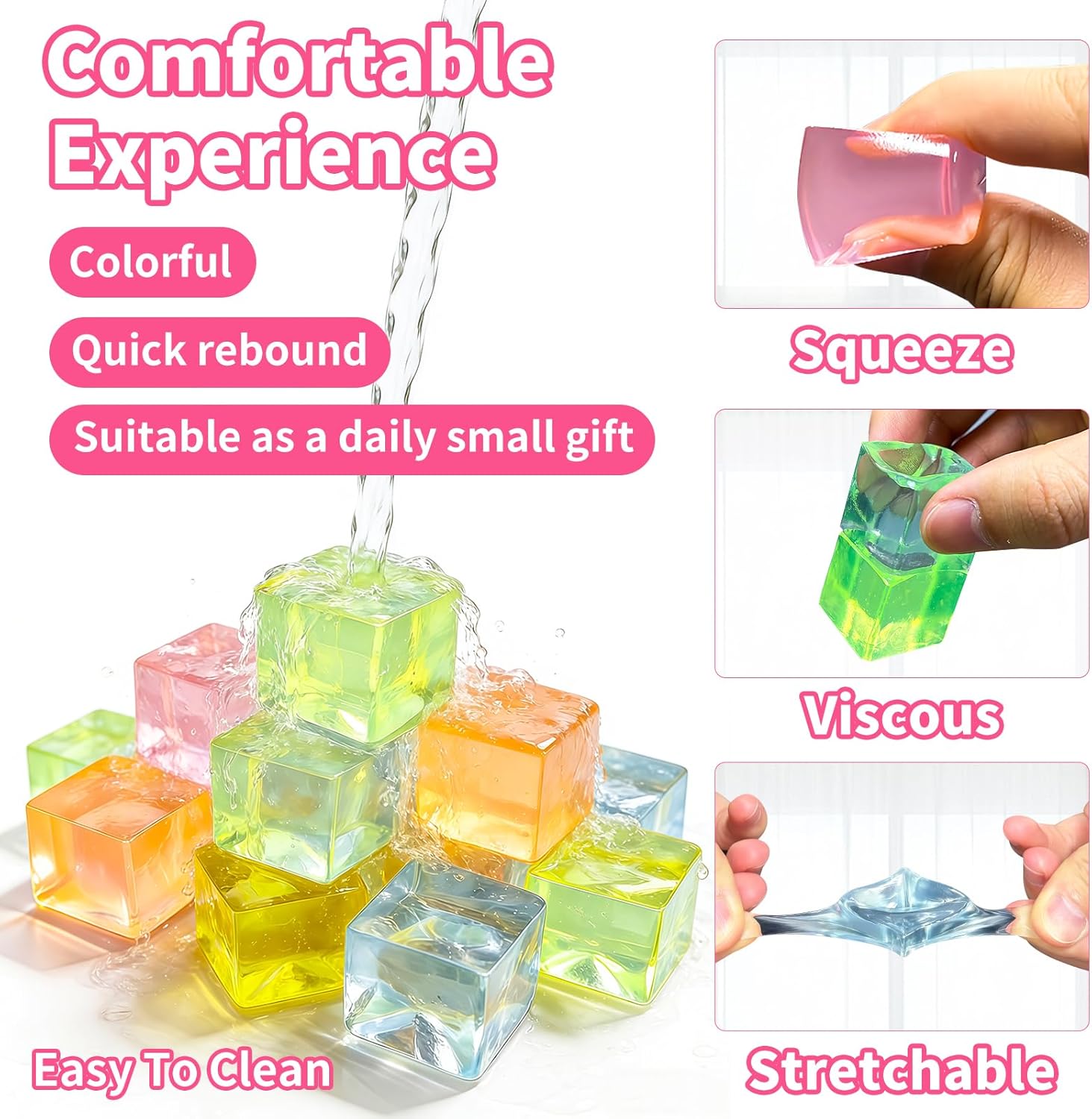 24 PCS Ice Cube Stress Balls Satisfying Squeeze Fidget Toys