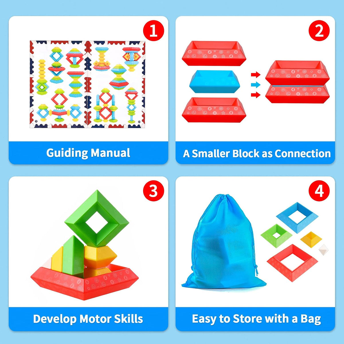Pyramid Stacking Blocks – 30-Piece Creative Building Set