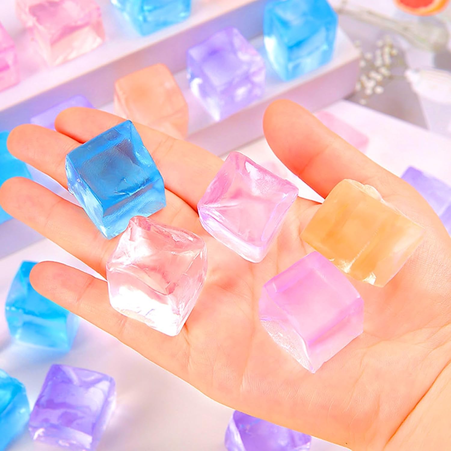 24 PCS Ice Cube Stress Balls Satisfying Squeeze Fidget Toys