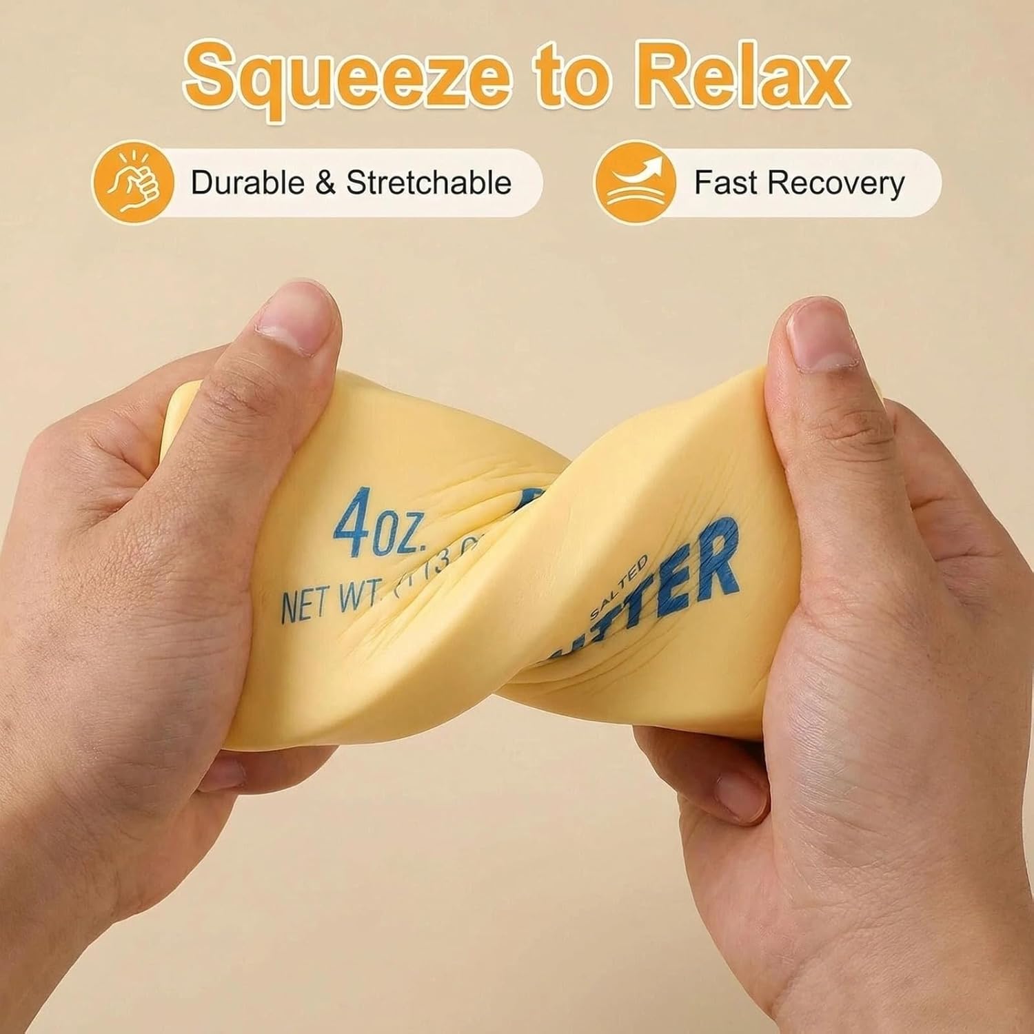 Realistic Butter Stress Ball Soft Satisfying Slow Rebound Squeeze Toy