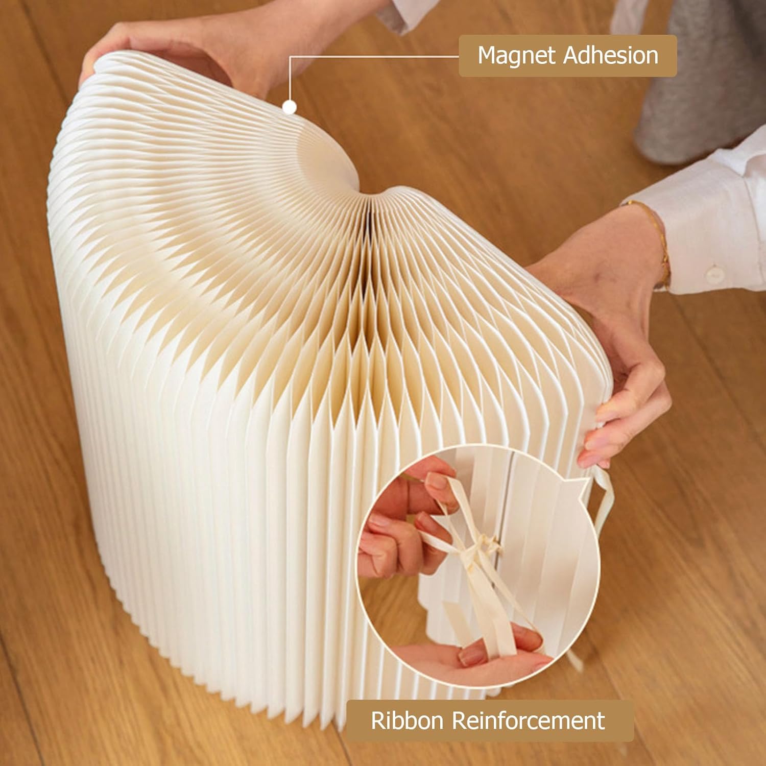 Modern Accordion Paper Stool, Lightweight Foldable Footstool & Side Table