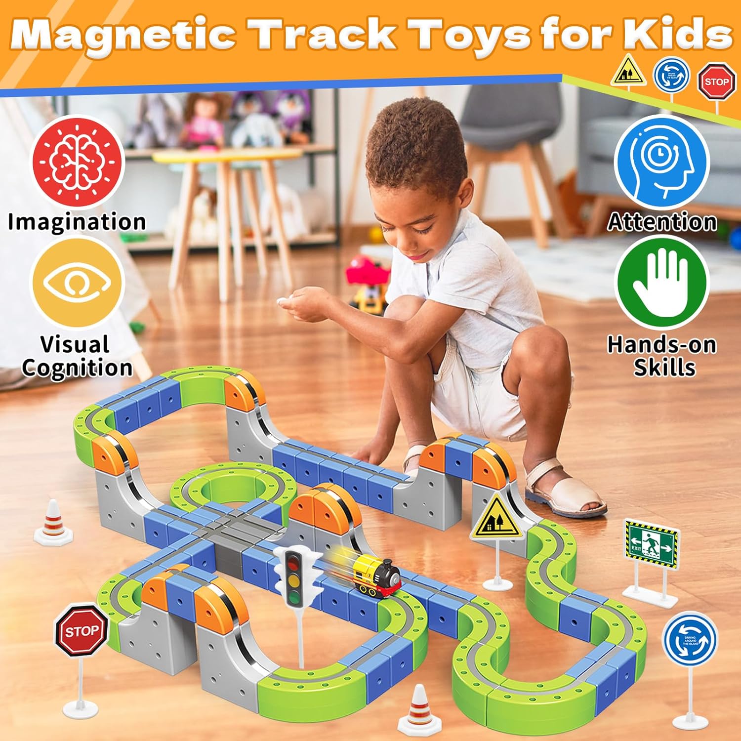 Gleetoy MagRun Magnetic Track Train Toy (101 Pcs)