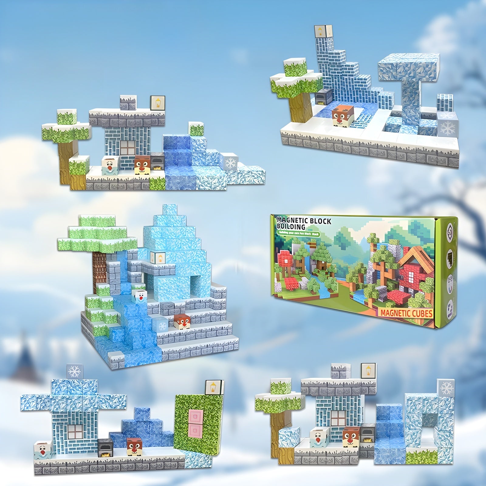 Magnetic Minecraft Building Blocks STEM Building Set Construction Toy