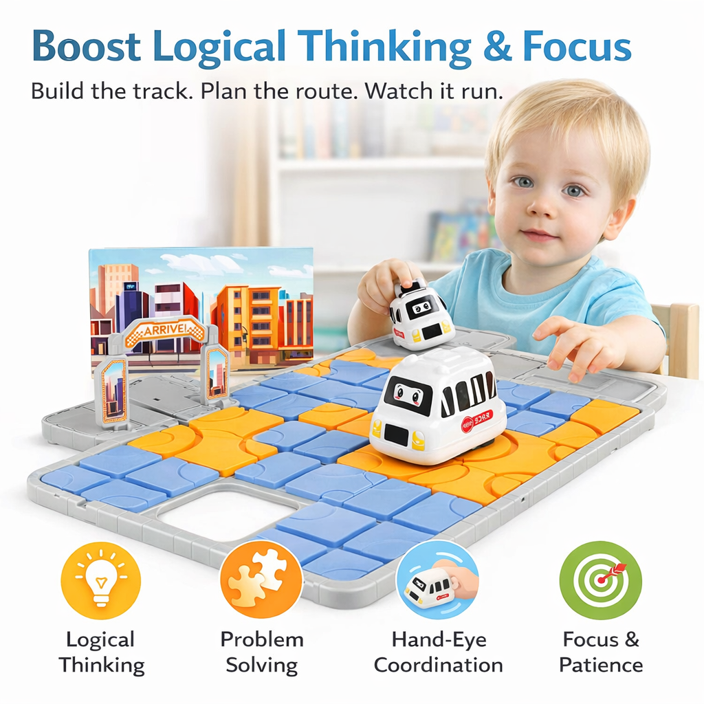 Electric Track Puzzle Smart Car Maze Game STEM Logic Building Toy