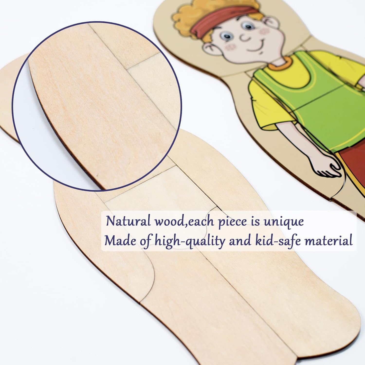 My Body Parts Puzzle for Toddlers Kids, Montessori Wooden Anatomy Puzzle