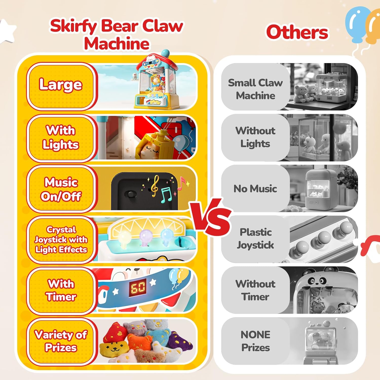 Large Claws Machines for Kids Mini Vending Game