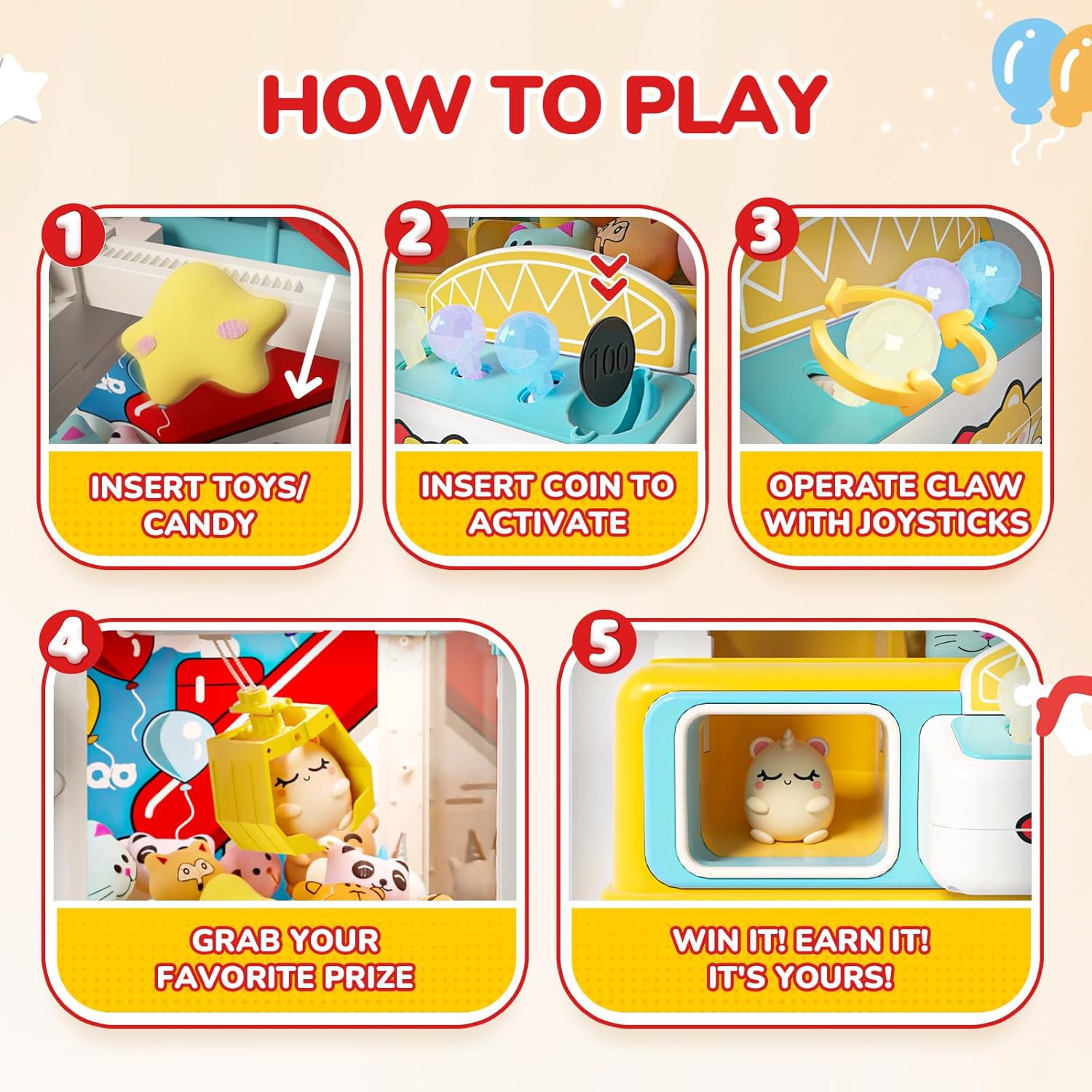 Large Claws Machines for Kids Mini Vending Game