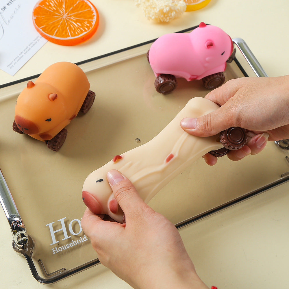 Capybara Pull Car – Soft Extensible Taba Squishy Fidget Toy