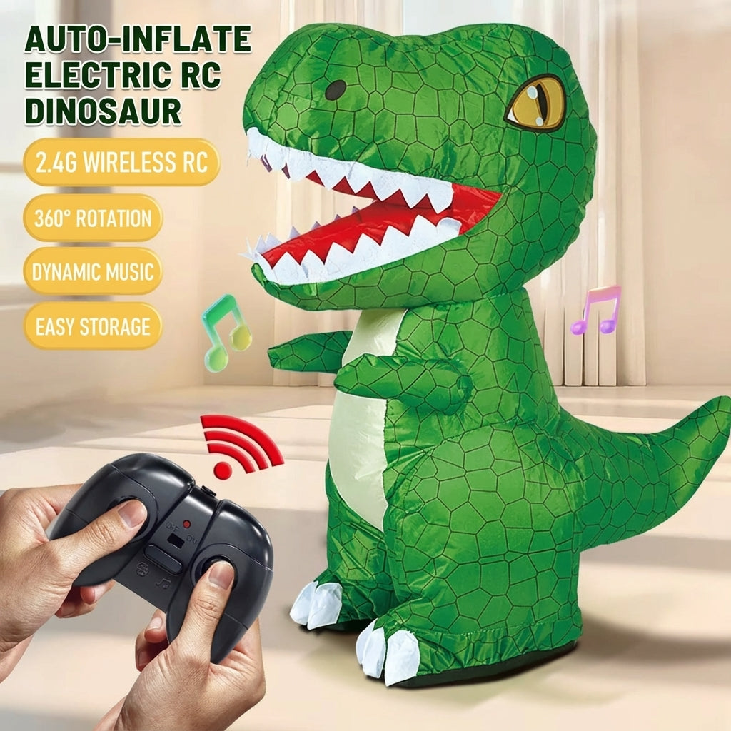 Remote Control Inflatable T-Rex Toy with Music & One-Touch Inflation