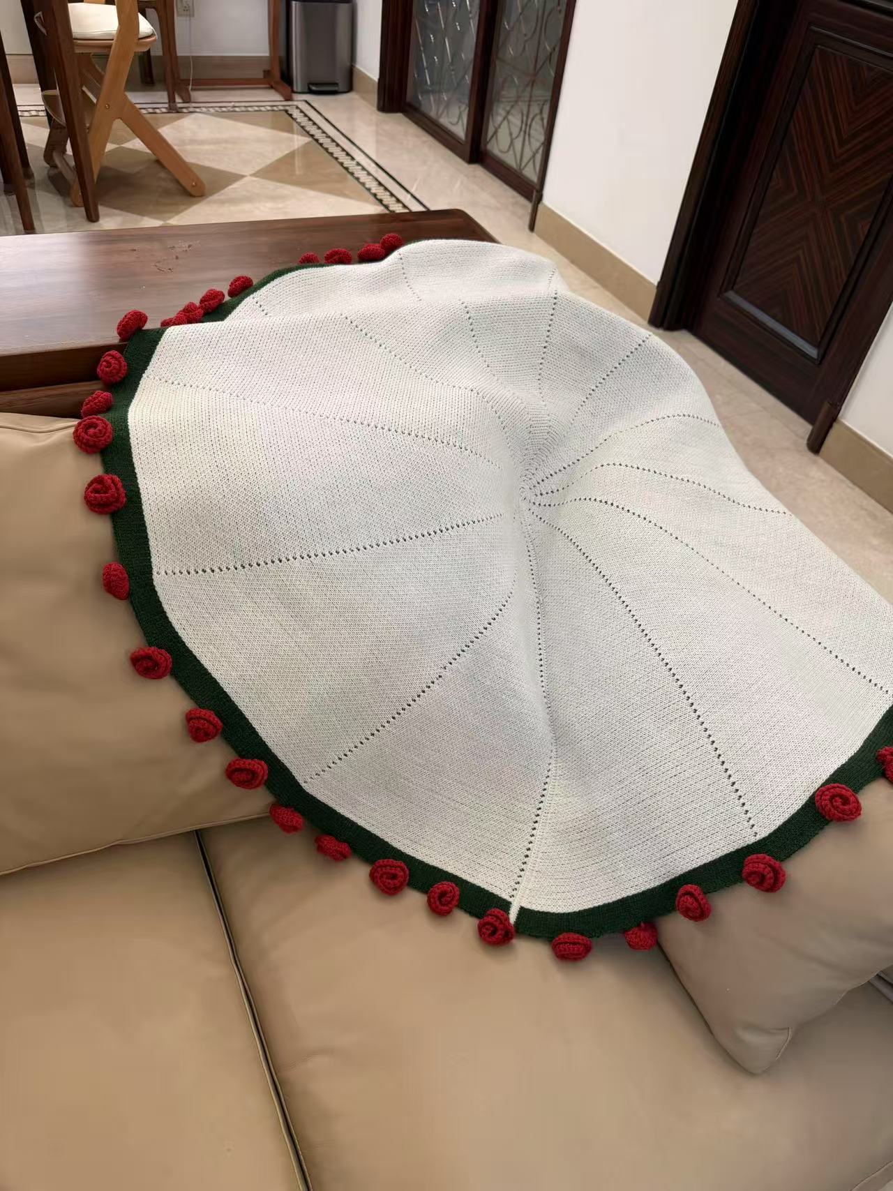 Handmade Crochet Rose Bouquet Blanket (Finished Product)