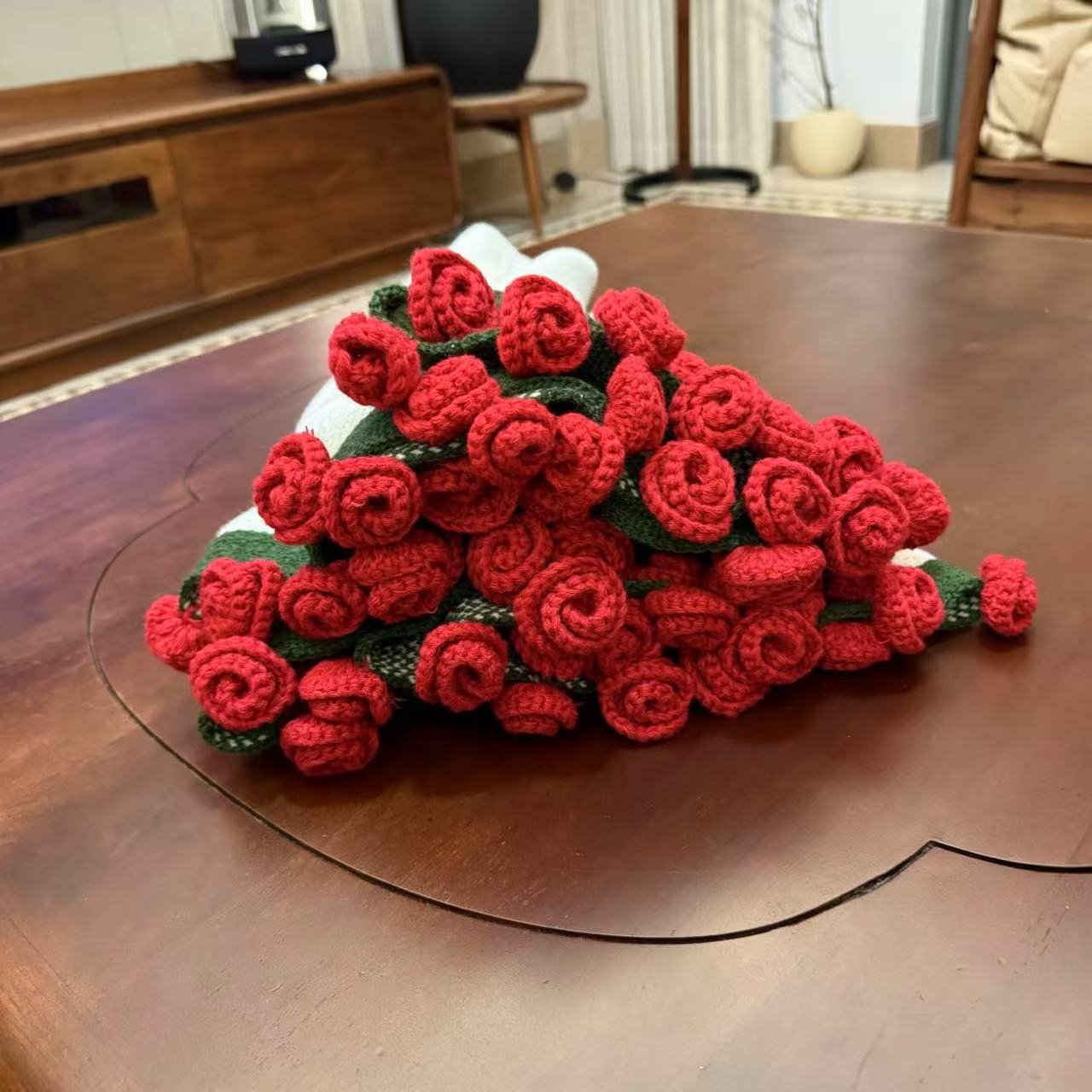 Handmade Crochet Rose Bouquet Blanket (Finished Product)