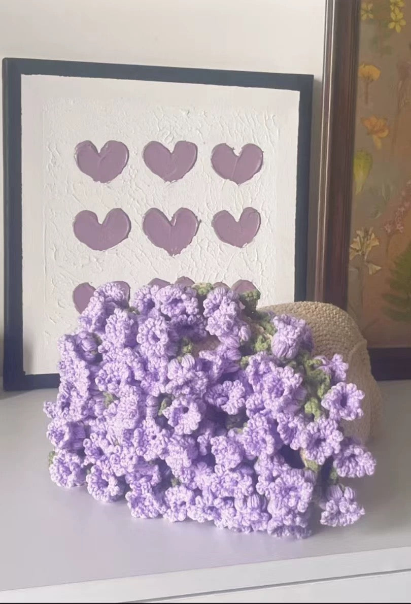 Handmade Crochet Lily of the Valley Bouquet Blanket (Finished Product)