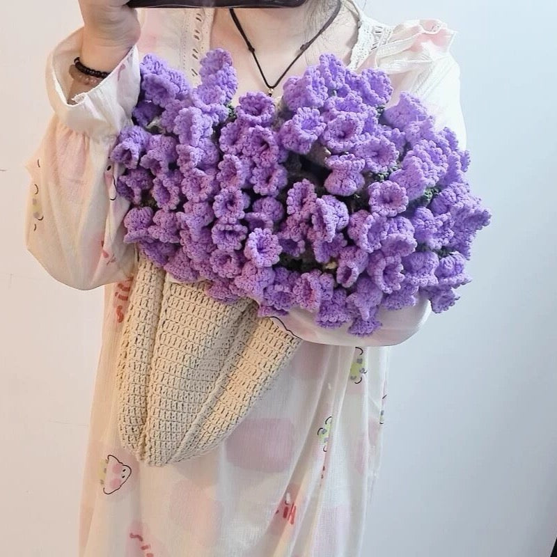 Handmade Crochet Lily of the Valley Bouquet Blanket (Finished Product)