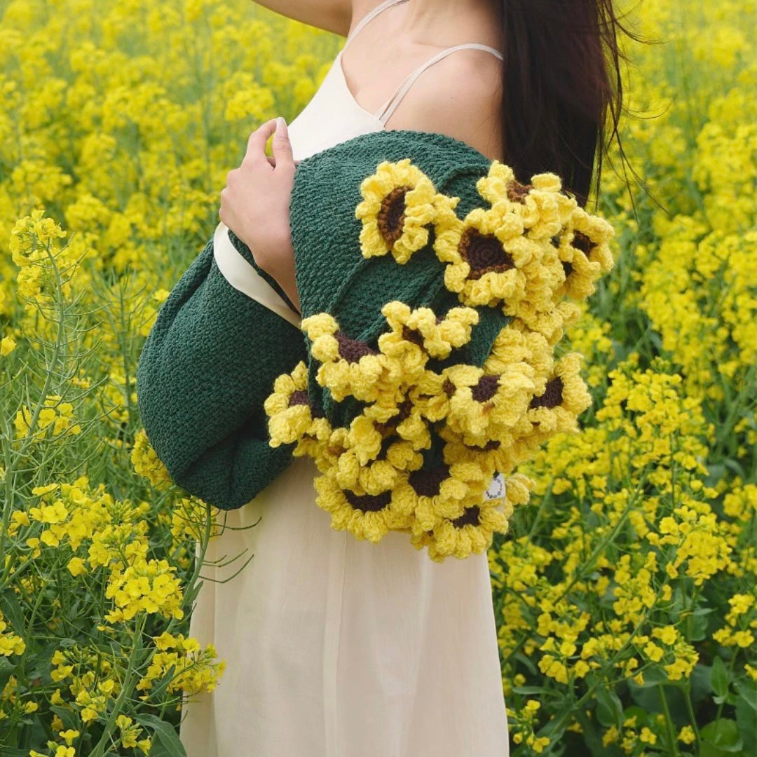 Handmade Crochet Flower Bouquet Blanket (Finished Product)