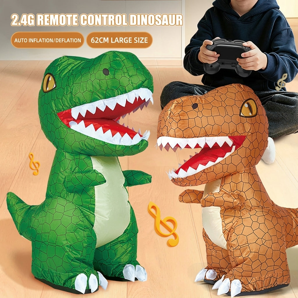 Remote Control Inflatable T-Rex Toy with Music & One-Touch Inflation