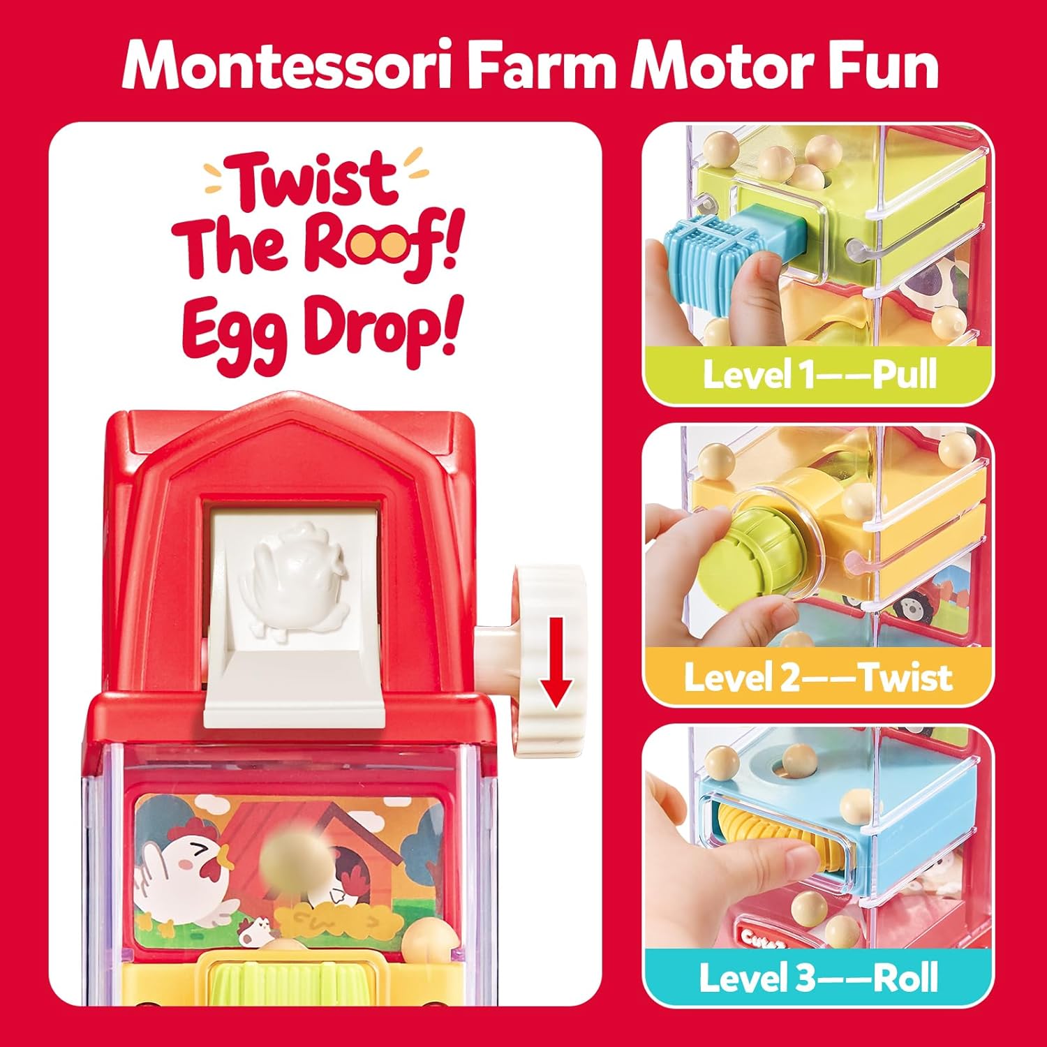 Montessori Egg Drop Toy for Toddlers Travel Fine Motor Toy