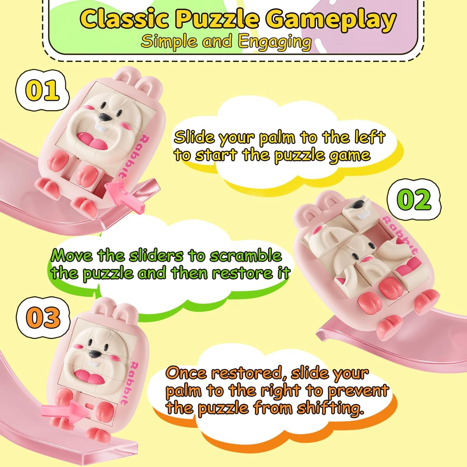 Animal Sliding Puzzle Toy for Kids – Montessori Brain Teaser Travel Game