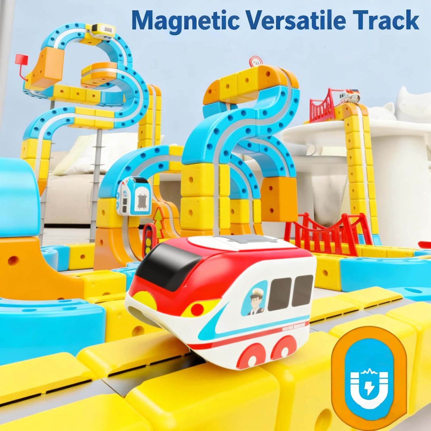Gleetoy MagRun Magnetic Track Train Toy (118 Pcs)