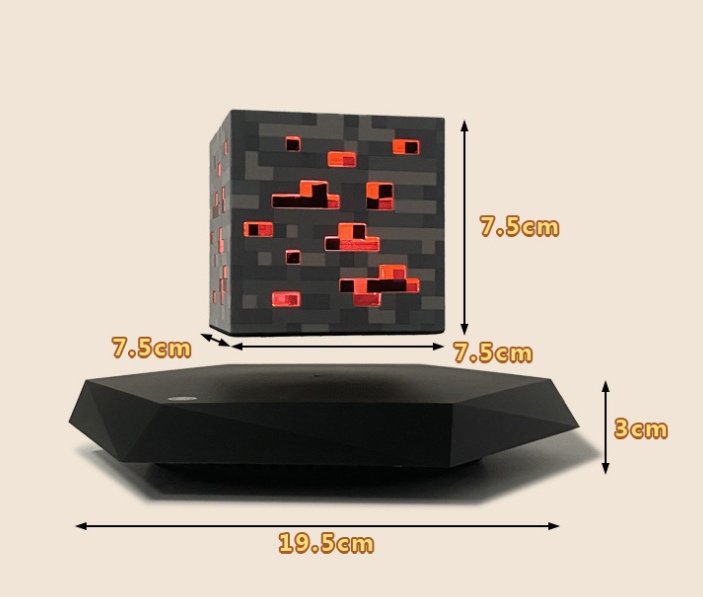 Minecraft Levitating  Lamp, Magic Cube Ore Lamp Ornament