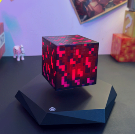 Minecraft Levitating  Lamp, Magic Cube Ore Lamp Ornament