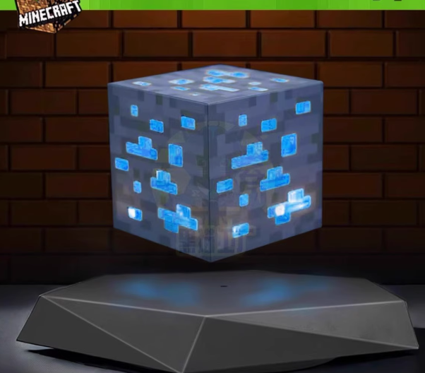 Minecraft Levitating  Lamp, Magic Cube Ore Lamp Ornament