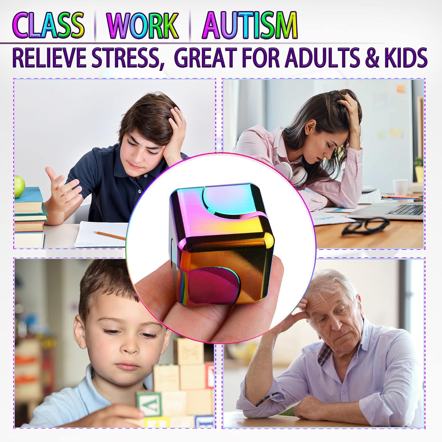 4-in-1 Metal Fidget Spinner Cube – Premium EDC Desk Toy