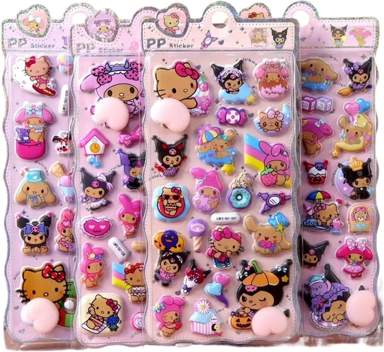 Super Cute 3D Puffy Butt Stickers – Satisfying to Press, 4-Sheet Set