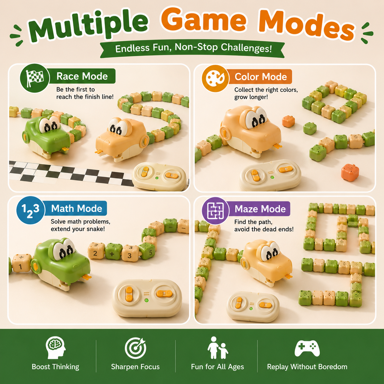 Remote Control Real-Life Growing Snake Game Toy for Kids