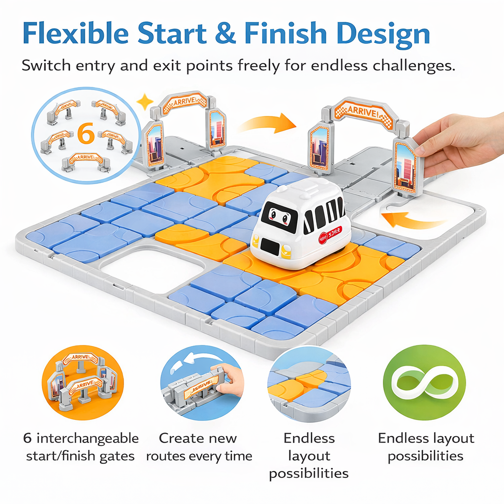 Electric Track Puzzle Smart Car Maze Game STEM Logic Building Toy