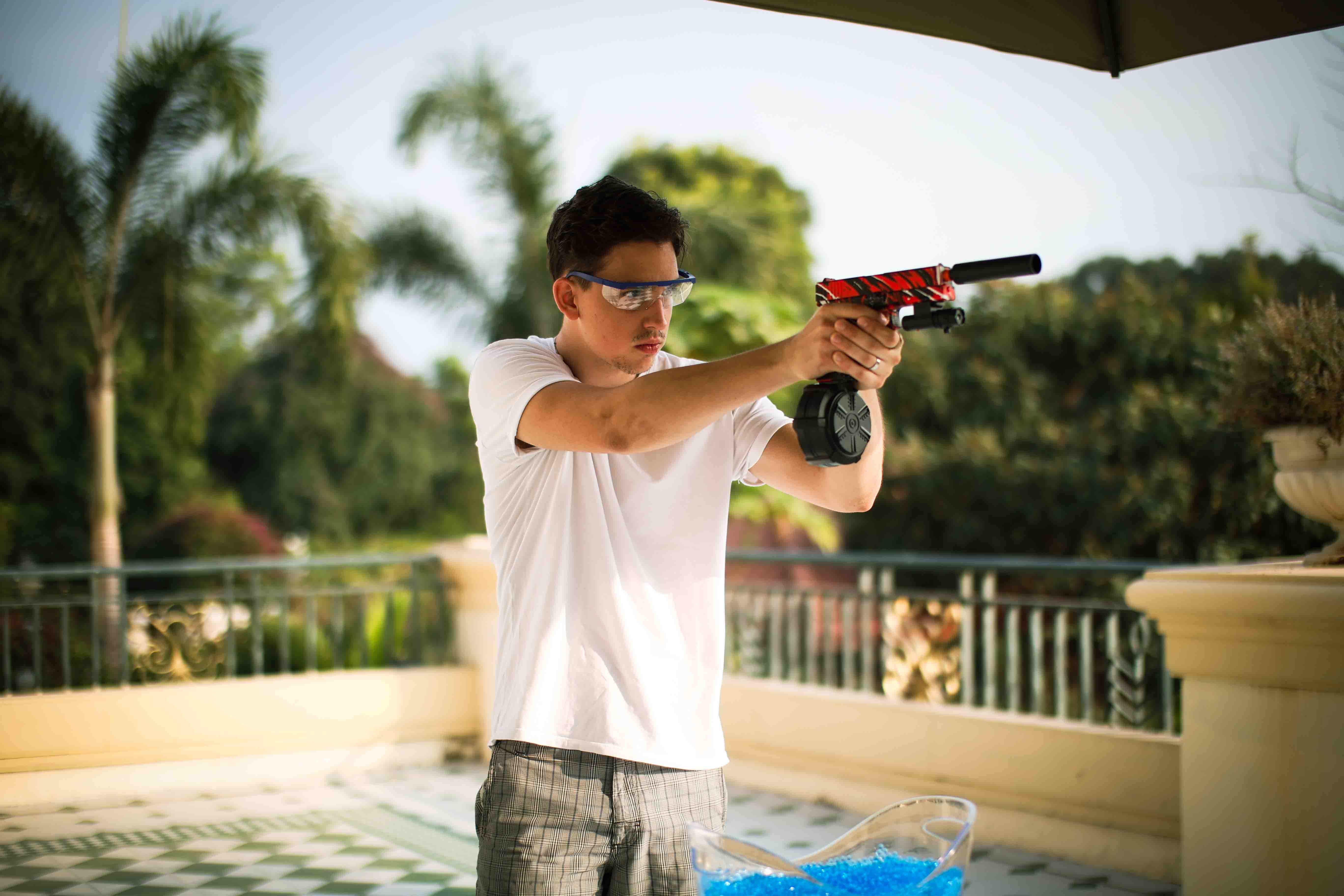 Gleetoy Pistola Glock Eléctrica Pistola Blaster de Gel (Roja)