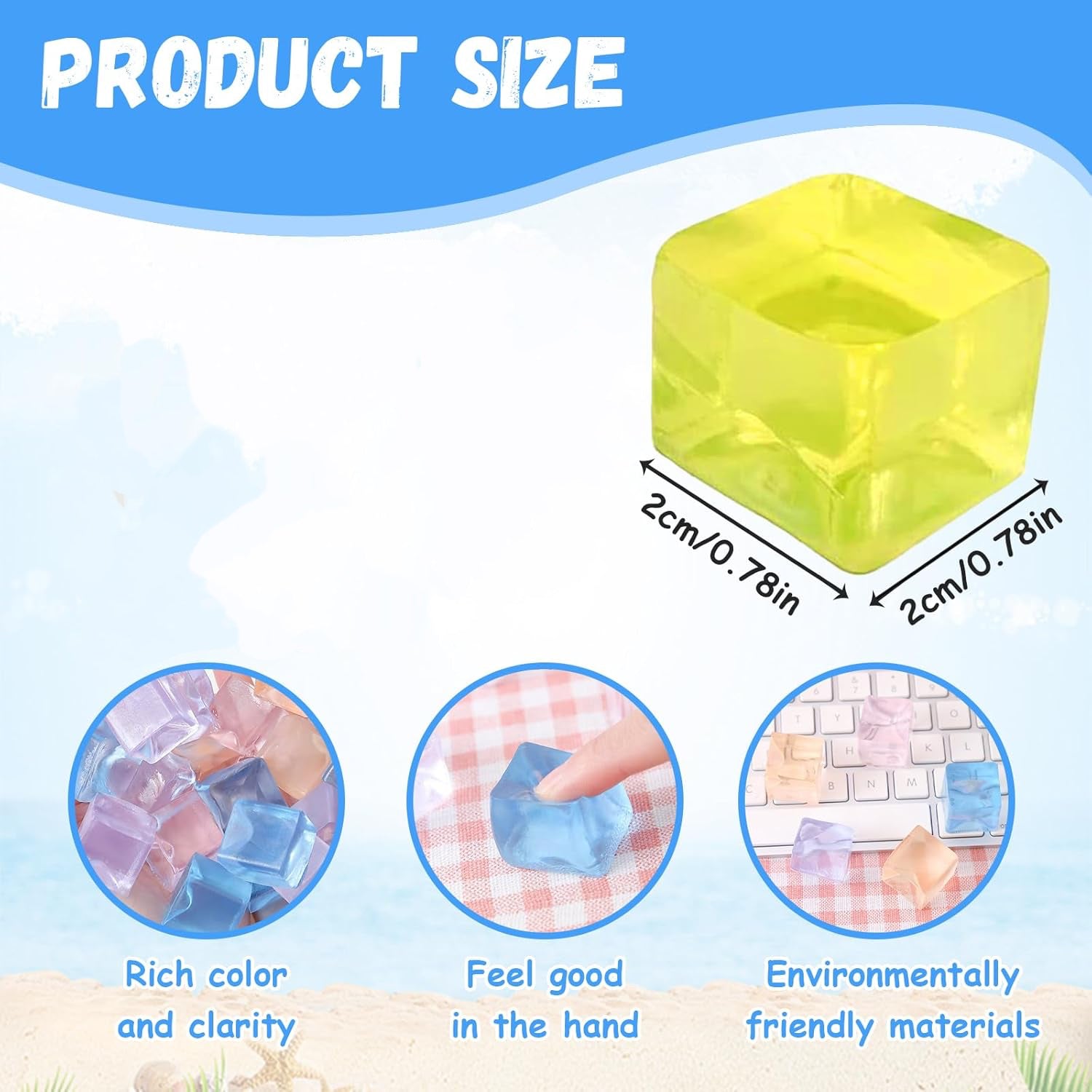 24 PCS Ice Cube Stress Balls Satisfying Squeeze Fidget Toys